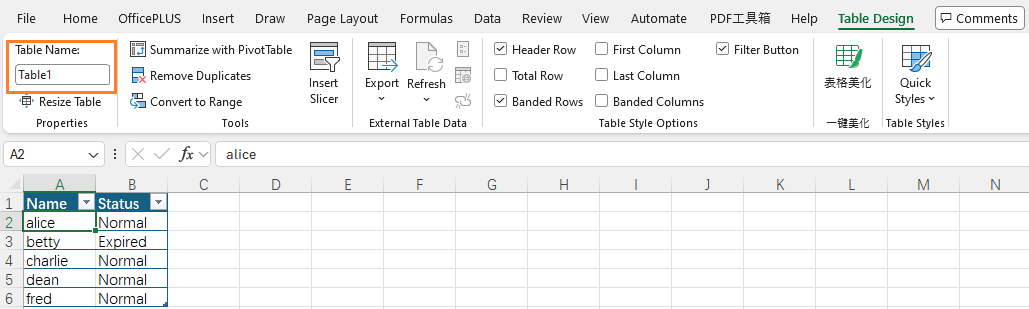 Power Query Demo Table